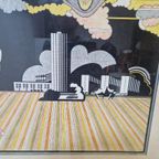 Vintage Schilderij M Van Kol Modern Ingelijst Pentekening ‘5 thumbnail 3