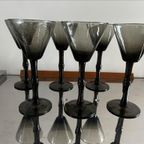 Set Van 6 Vintage Smoked Glas Martini / Coctail Glaasjes thumbnail 3