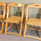 Set Van 3 Vintage Mid Century Houten Klapstoelen thumbnail 12