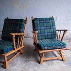 Pair Of Quilted Fabric And Wooden Sofa'S By Guillerme Et Chabron thumbnail 7