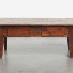 Charmante En Praktische Antieke Franse Salontafel Met Opvallende Kleuren Een Mooi Patina thumbnail 2