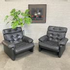 Paar High Back Coronado Lounge Stoelen Door Afra & Tobia Scarpa Voor B&B Italia - Mid Jaren 70 thumbnail 5