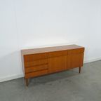 Teak Fineer Dressoir Barkast Met Lades En Klepdeuren thumbnail 7