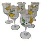 Paul Nagel - Set Of 6 - Hand Painted (Wine) Glasses From The ‘Tiffany’ Series - Made In Germany thumbnail 9