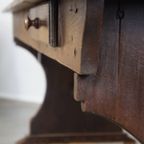 Prachtige Antieke Engelse Pinewood Kloostertafel Uit De 19E Eeuw Met Mooie Originele Details thumbnail 10