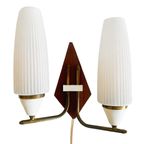 Mid-century Deens Design Dubbele Wandlamp Teak 1960’s thumbnail 2