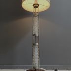 Glass Base Floor Lamp With Silk Shade By Richard Essig For Besigheim 1970S thumbnail 9