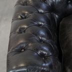 Zwarte Ruime Rundleren Chesterfield Fauteuil thumbnail 8