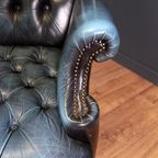 Blauwe Chesterfield Barrelback Fauteuil thumbnail 16
