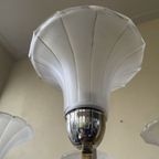 Lamp Art Deco 1930 Modernistisch 4 Arms Matglazen Schalen thumbnail 7