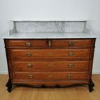 Vintage Frans Dressoir Commode, Ladekast Badkamermeubelmet Marmer Blad 311 thumbnail 4