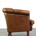 Unieke Vintage Schapenleren Clubfauteuil Met Een Uitzonderlijk Design thumbnail 4