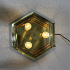 Vintage Lamp Brumberg - Messing, Rookglas Jaren '70 | 01190 thumbnail 11