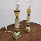 Vintage Tafellamp Nachtlampjes Messing En Marmer Lampen thumbnail 14
