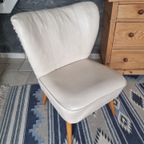 Cocktail Stoel Vintage Wit Fauteuil Retro Jaren 50/60 thumbnail 6