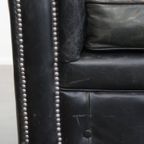 Tijdloze En Klassieke Set Ruime Zwarte Chesterfield Fauteuils Van Karaktervol Generfd Rundleer thumbnail 14