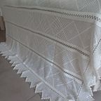 Vintage Sprei. Handwerk Gehaakt. Katoen. 210cmx 190cm. thumbnail 8
