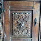 Antique Carved Wood Cabinet thumbnail 5