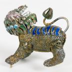 Foo (Fu) Dogs - Filigraan - Emaillen - Cloisonné - Miniatuur - Zilver - Verguld ~ 3 Stuks - Chine thumbnail 5