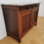 Vintage Frans Dressoir Commode, Ladekast Badkamermeubel Met Marmer Blad 212 thumbnail 10