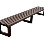 Vintage Houten Slatted Bench Lattenbank Xxl Design 70'S thumbnail 6