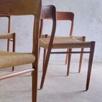 Set Van Zes Model 75 Stoelen In Teak Van N.o. Moller thumbnail 5