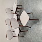 4 Vintage Stoelen Scandinavisch Teakhouten Stoelen Eetkamer thumbnail 6