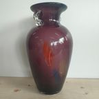 Bloemenvaas  Donkerpaars Flamed Met Oren (Handmade) thumbnail 3