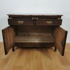 Vintage Antiek Dressoir Commode Ladekast Badkamermeubel Met Marmer Blad 203 thumbnail 6