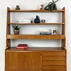 Zweedse Vintage Teak Fineren Boekenkast thumbnail 18