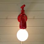 Wandlamp Met Kraan In Rood Keramiek, Jaren 70 thumbnail 7