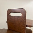 Brutalist Magazinerack, Eiken Etagere In Stijl Van Guillerme Et Chambon, Jaren 60 thumbnail 4