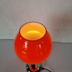 Italiaanse Design Tafel Lamp Chroom En Glas Rood Vintage. thumbnail 4