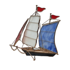 Vintage Glas In Lood Zeilboot thumbnail 7