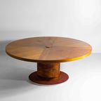 Grote Ronde Mid-Century Wortelhouten Eettafel 186Cm, 1960 thumbnail 9