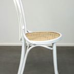 Wit Geschilderde Originele Antieke Thonet Stoel Model Nr. 18 thumbnail 9