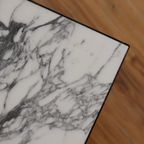 Rechthoekige Salontafel In Zwart Gelakt Metaal En Arabescato Marmer thumbnail 9