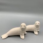 Set Zeehonden Wit Keramiek Vintage 2 Stuks thumbnail 7