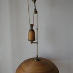 Vintage Rotan Bamboe / Koper Hanglamp Gabriella Crespi thumbnail 11
