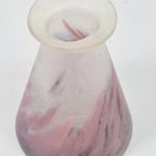 Vintage Tarnowiec Handmade Abstract Art Glas Vase Paars '90 thumbnail 9