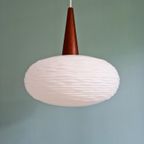 Ophanging In Witte Opaline En Teakhout, Scandinavische Stijl thumbnail 2