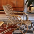 Vintage Fauteuil Van Bamboe En Rotan thumbnail 4