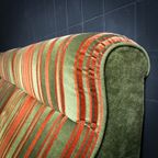 Mid-Century Design Velvet Stof Hoekbank – Groen Met Oranje Strepen thumbnail 7