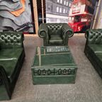 Chesterfield Brighton Antiek Groen – 1+2+3-Zits Bankset Met Salontafel thumbnail 5