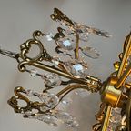 Vintage Kristallen Bronzen Zakkroonluchter Kroonluchter thumbnail 6