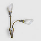 Vintage Buigbare Wandlamp - Jaren '50, Messing, Glas thumbnail 9