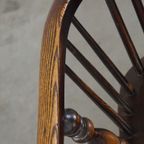 Set Van 2 Prachtige Donkere Antieke Engelse Lowback Windsor Stoelen/eetkamerstoelen thumbnail 8