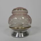 Art Deco Plafondlamp Met Glazen Kap, Jaren 30 thumbnail 5