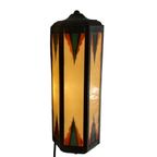 Art Deco / Amsterdam School - Stained Glass Wall Sconce - Bronze Frame - In The Style Of Tuschins thumbnail 6