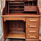 Prachtige Antiek Houten Rolluik Secretaire/Bureau thumbnail 3